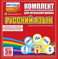 Динамические раздаточные пособия. Русский язык (веера). Читаем по слогам (слоги из двух букв). Конструируем слова (слоги из двух и трех букв). - fgospostavki.ru - Белогорск