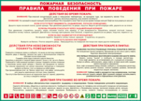 Таблица "Пожарная безопасность. Правила поведения при пожаре" (100х140 сантиметров, винил) - fgospostavki.ru - Белогорск