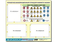 Стенд информационный "Правила техники безопасности в кабинете физики" (75*70, 3 кармана) - fgospostavki.ru - Белогорск