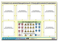 Стенд информационный "Правила техники безопасности в кабинете физики" (80х110, 6 карманов) - fgospostavki.ru - Белогорск