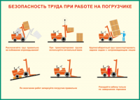 Таблица "Безопасность труда при работе на погрузчике" (100х140 сантиметров, винил) - fgospostavki.ru - Белогорск