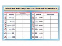 Фрагмент (демонстрационный) маркерный (двухсторонний) "Склонение имен существительных и прилагательных" - fgospostavki.ru - Белогорск