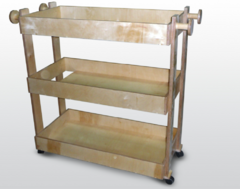 Тележка для спортинвентаря и игрушек (3 полки) 115х50х90см (фанера лак) - fgospostavki.ru - Белогорск