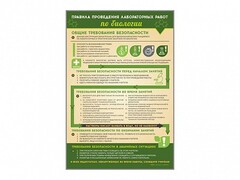 Стенд "Правила выполнения лабораторных работ по биологии" Вариант 1 - fgospostavki.ru - Белогорск