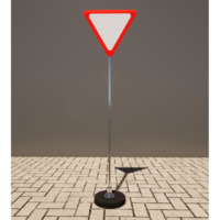 Знак дорожный "Уступите дорогу" 2.4 типоразмер 40 на стойке с основанием 3кг - fgospostavki.ru - Белогорск