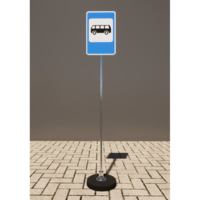 Знак дорожный "Место остановки автобуса" 5.16 типоразмер 40 на стойке с основанием 3кг - fgospostavki.ru - Белогорск