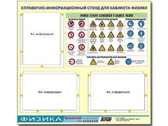 Стенд информационный "Правила техники безопасности в кабинете физики" (75*70, 3 кармана) - fgospostavki.ru - Белогорск
