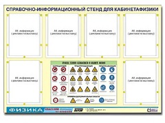 Стенд информационный "Правила техники безопасности в кабинете физики" (80х110, 6 карманов) - fgospostavki.ru - Белогорск