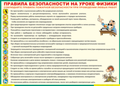 Таблица "Правила безопасности на уроке физики" (100х140 сантиметров, винил) - fgospostavki.ru - Белогорск
