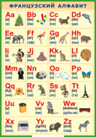 Таблица "Французский алфавит в картинках (с транскрипцией)" (100х140 сантиметров, винил) - fgospostavki.ru - Белогорск