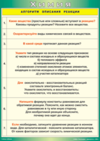 Таблица "Алгоритм описания реакции" (100х140 сантиметров, винил) - fgospostavki.ru - Белогорск