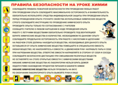 Таблица "Правила безопасности на уроке химии" (100х140 сантиметров, винил) - fgospostavki.ru - Белогорск
