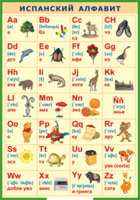Таблица "Испанский алфавит в картинках (с транскрипцией)" (100х140 сантиметров, винил) - fgospostavki.ru - Белогорск