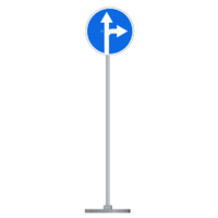 Знак дорожный " Движение прямо или направо" 4.1.4 типоразмер 40 на стойке с основанием 3кг - fgospostavki.ru - Белогорск