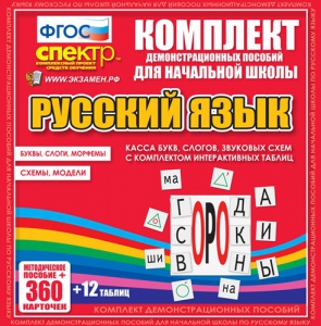 Динамические раздаточные пособия. Русский язык (комплект демонстрационных материалов). Касса букв, слогов, звуковых схем с набором интерактивных таблиц. - fgospostavki.ru - Белогорск