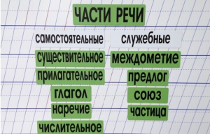 Набор магнитных карточек "Части речи" (фон зелёный) - fgospostavki.ru - Белогорск