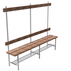 Скамья для раздевалок односторонняя с вешалкой (2 метра) - fgospostavki.ru - Белогорск