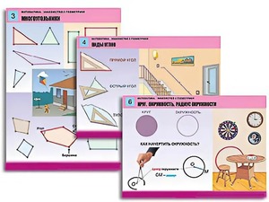 Комплект таблиц "Математика. Знакомство с геометрией" (6 таблиц, формат А1, ламинированные) - fgospostavki.ru - Белогорск