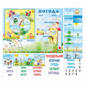 Стенд "Погода" с карманами для вставок - fgospostavki.ru - Белогорск