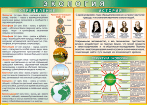Таблица "Экология. Определения и история" (100х140 сантиметров, винил) - fgospostavki.ru - Белогорск