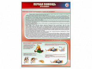 Стенд "Первая помощь при пожаре" - fgospostavki.ru - Белогорск