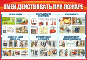 Стенд "Умей действовать при пожаре" - fgospostavki.ru - Белогорск