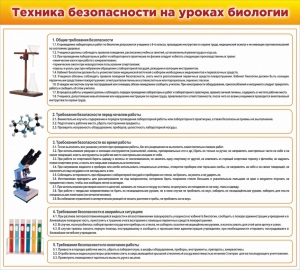 Стенд "Техника безопасности на уроках биологии" Вариант 2 - fgospostavki.ru - Белогорск