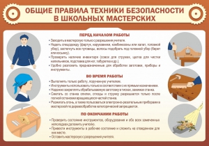 Стенд "Общие правила техники безопасности в школьных мастерских" - fgospostavki.ru - Белогорск