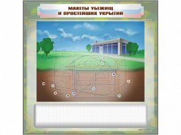 Магнитно-маркерная доска "Макеты убежищ и простейших укрытий" с комплектом фолий и тематических магнитов - fgospostavki.ru - Белогорск