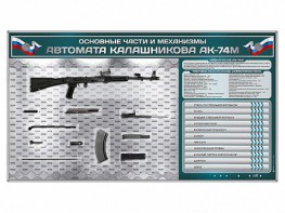 Электрифицированный стенд "Основные части и механизмы автомата Калашникова АК-74М" с полноразмерными, оригинальными макетами деталей и механизмов под стеклом - fgospostavki.ru - Белогорск