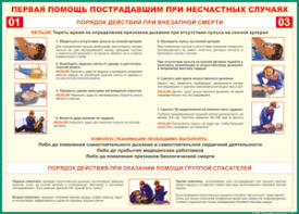 Таблица "Порядок действий при внезапной смерти" (100х140 сантиметров, винил) - fgospostavki.ru - Белогорск