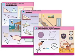 Комплект таблиц "Математика. Знакомство с геометрией" (6 таблиц, формат А1, ламинированные) - fgospostavki.ru - Белогорск