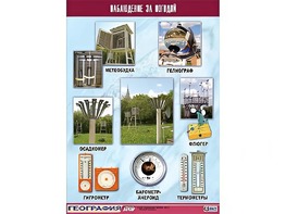 Таблица демонстрационная "Наблюдение за погодой" (винил 70*100) - fgospostavki.ru - Белогорск