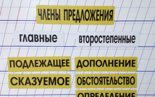 Набор магнитных карточек "Члены предложения" (фон жёлтый) - fgospostavki.ru - Белогорск