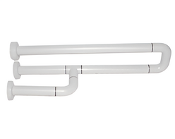 Поручень неоткидной трёхопорный с антибактериальным покрытием (белый) - fgospostavki.ru - Белогорск