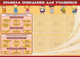 Стенд "Правила поведения для учащихся" - fgospostavki.ru - Белогорск