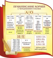 Стенд "Правописание корней с чередованием гласных" - fgospostavki.ru - Белогорск