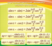 Стенд "Тригонометрические формулы" - fgospostavki.ru - Белогорск