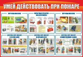 Стенд "Умей действовать при пожаре" - fgospostavki.ru - Белогорск